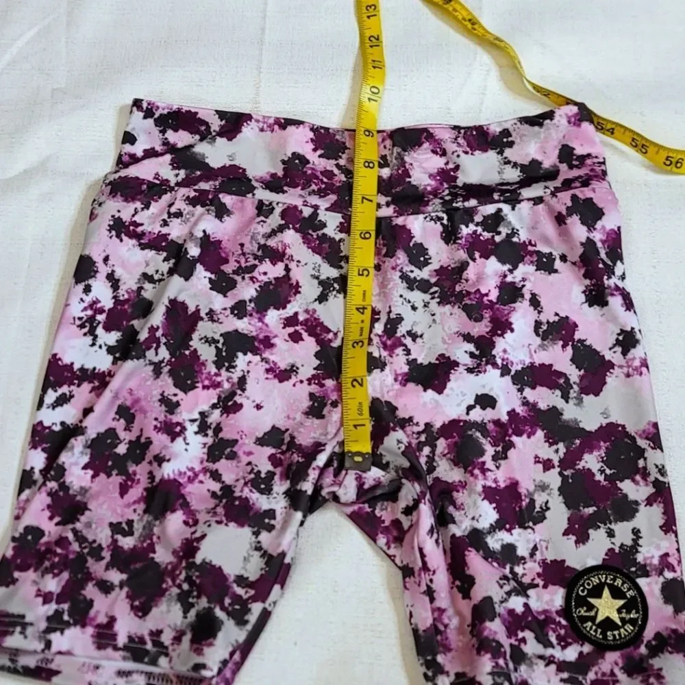 Converse Pink Foam High Waist Spandex Athletic Spandex Shorts Size Girls Large